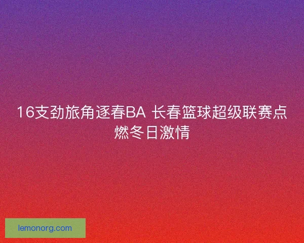 16支劲旅角逐春BA 长春篮球超级联赛点燃冬日激情
