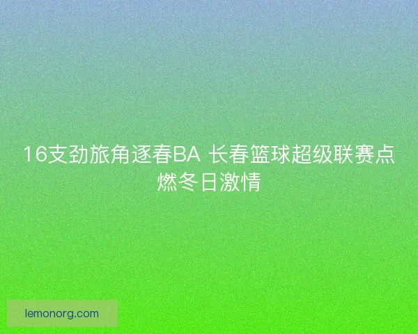 16支劲旅角逐春BA 长春篮球超级联赛点燃冬日激情