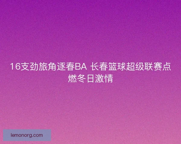 16支劲旅角逐春BA 长春篮球超级联赛点燃冬日激情
